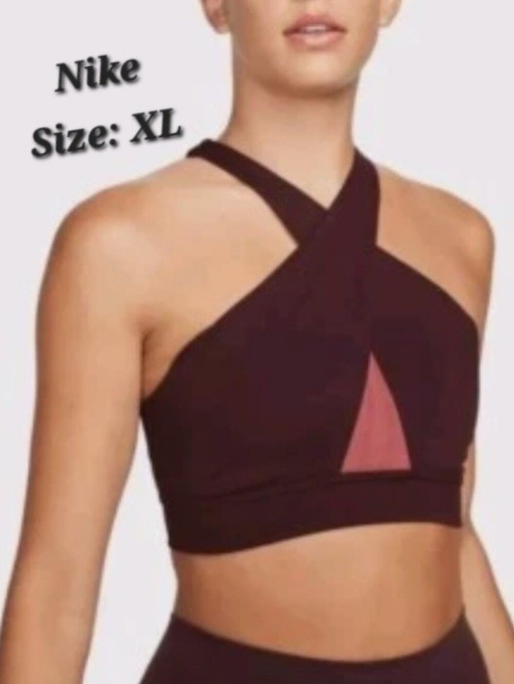 NWT Nike Dri-Fit Medium Support Padded Sports Bra GBurgundy Size XL